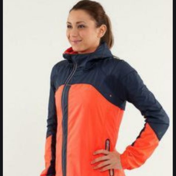 lululemon athletica Jackets & Blazers - Lululemon Orange Blue Run and Get up Glow Jacket